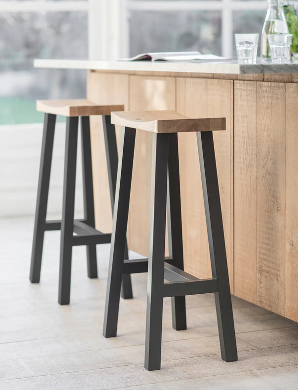 Slim Painted Leg Bar Stool - Charcoal - Distinctly Living