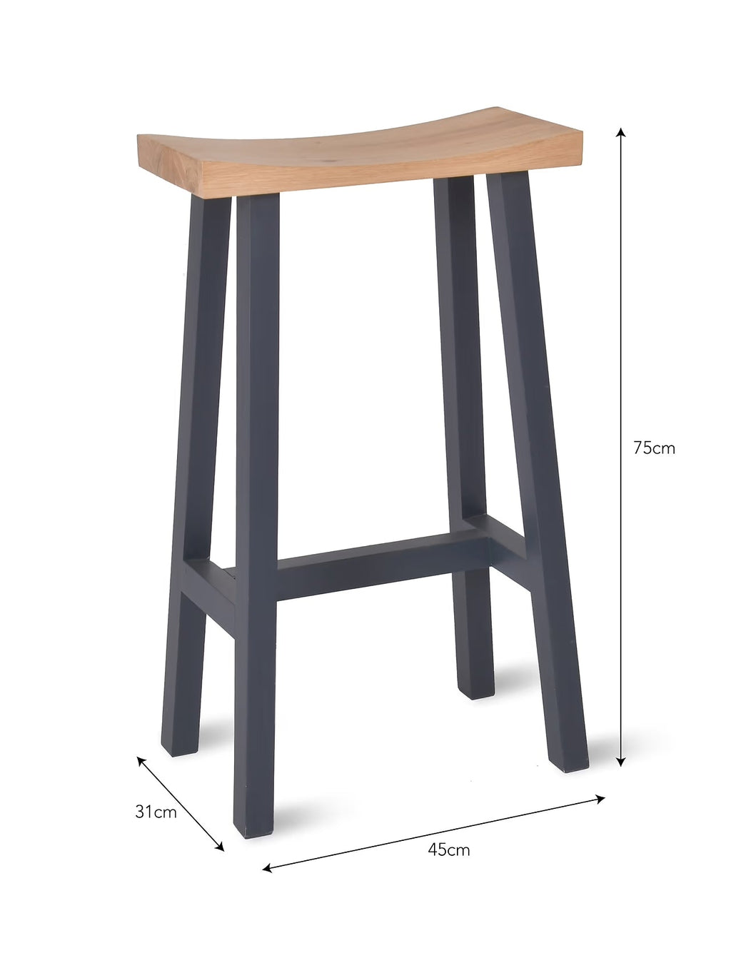 Slim Painted Leg Bar Stool - Charcoal - Distinctly Living