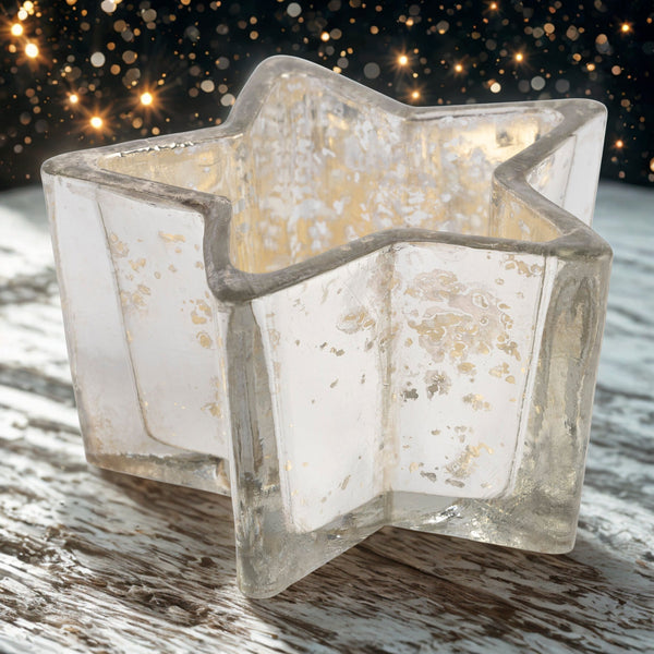 Sparkly Silver Star Tealight Holder - Distinctly Living
