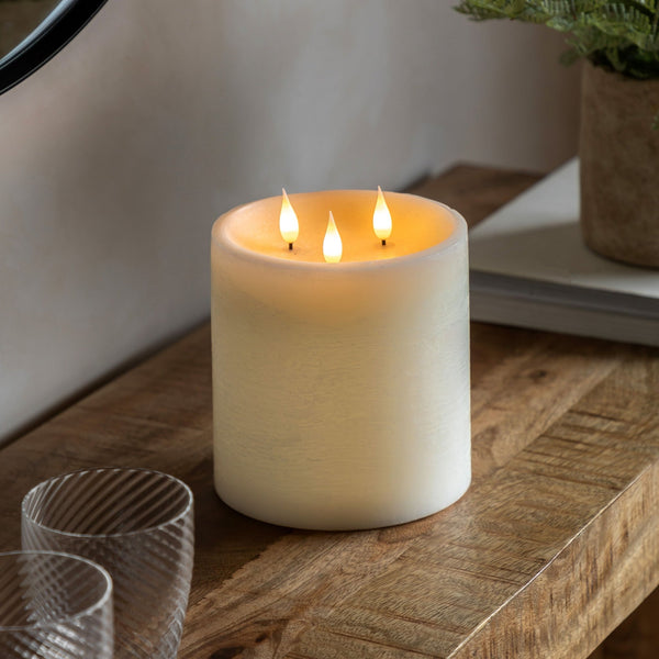 Three Wick LED Candle - Various Colours - Distinctly Living