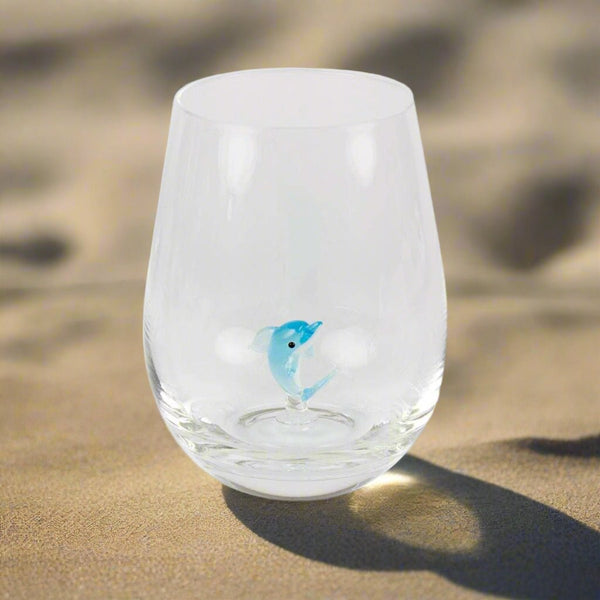 Tumbler with Miniature Glass Dolphin - Distinctly Living