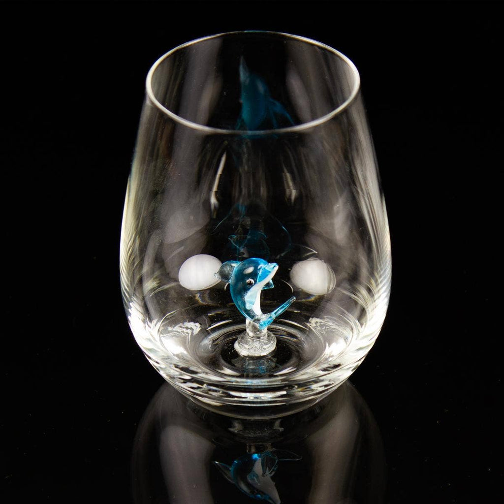 Tumbler with Miniature Glass Dolphin - Distinctly Living