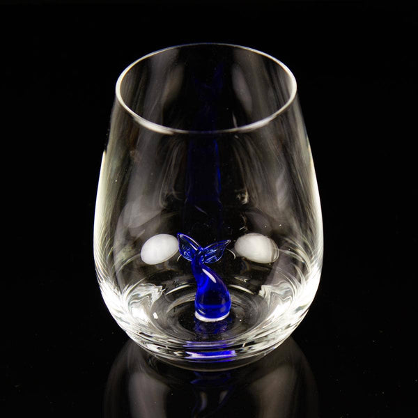 Tumbler with Miniature Glass Whale Tail - Distinctly Living