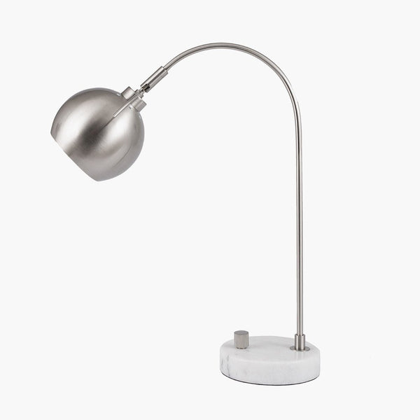 Voghera Metal and White Marble - Table Lamp - Gold or Silver - Distinctly Living