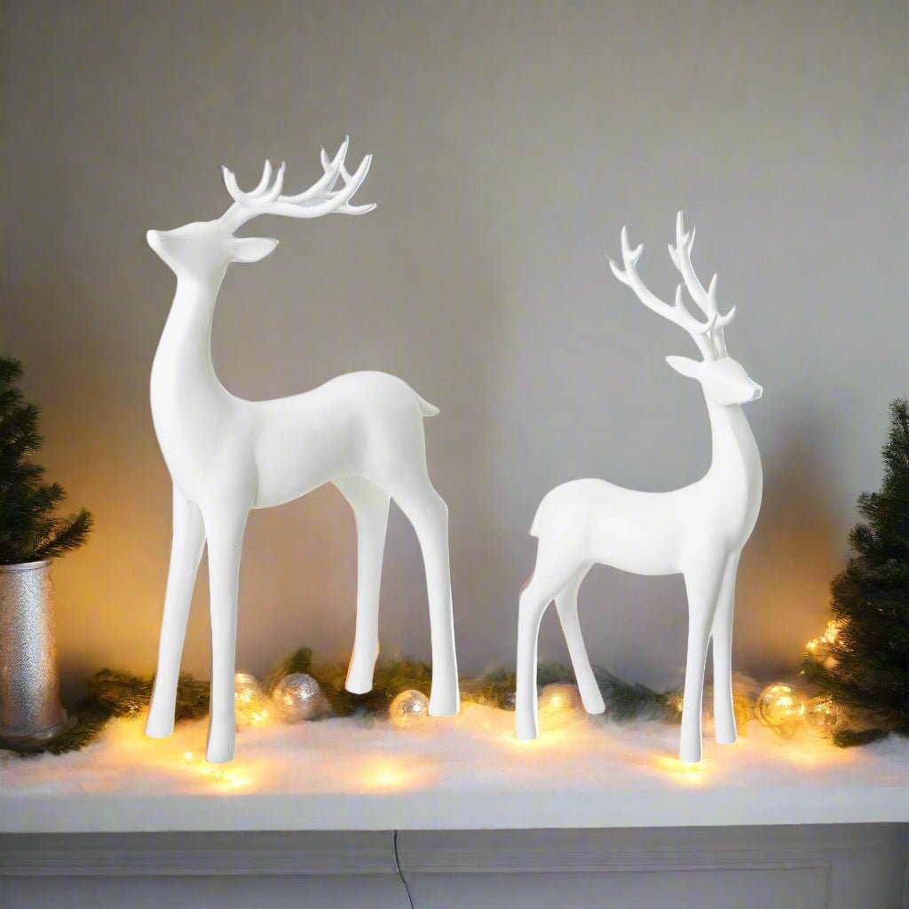 White Reindeer Statue - Large or Medium - Distinctly Living