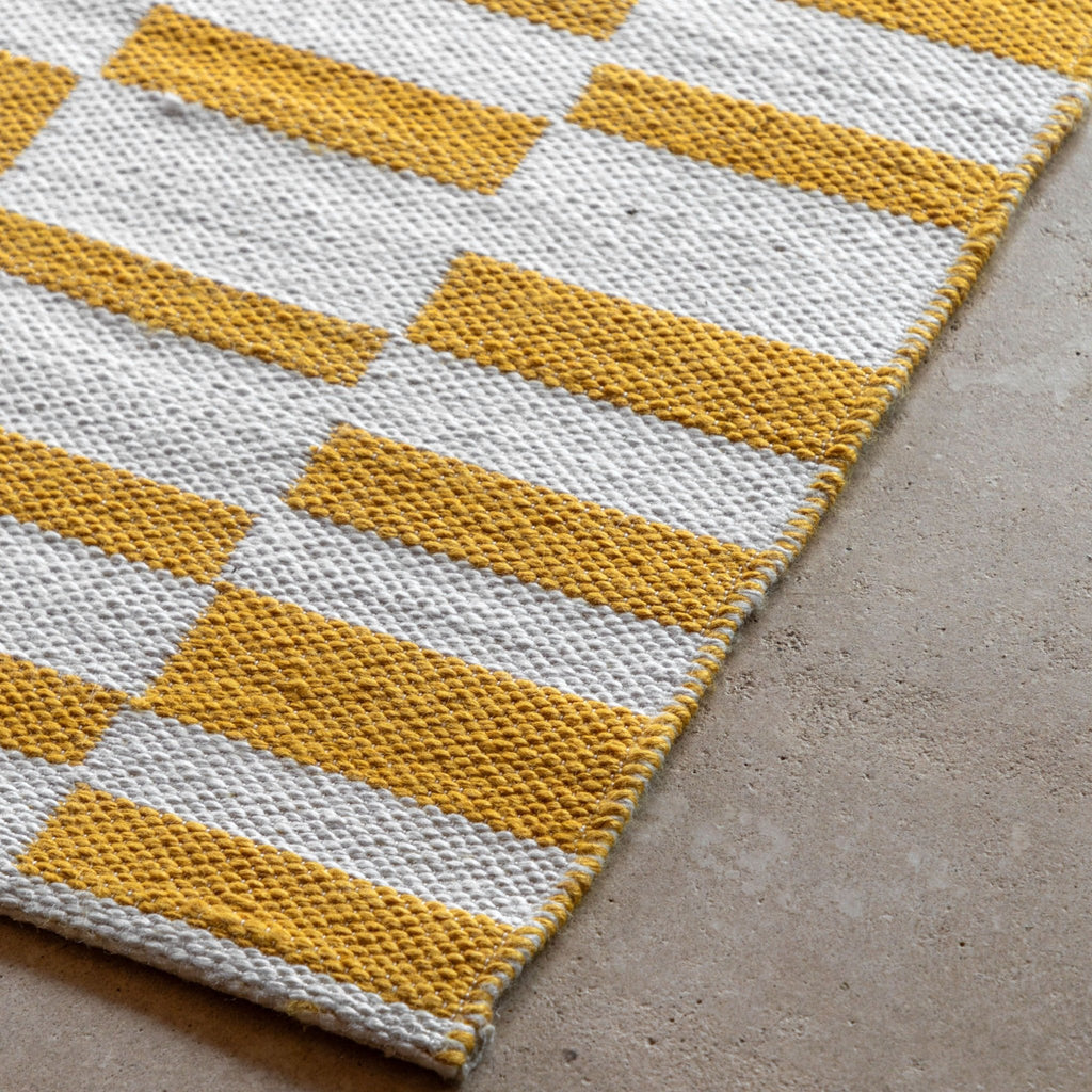 Yellow Check Rug - Large or Medium - Distinctly Living