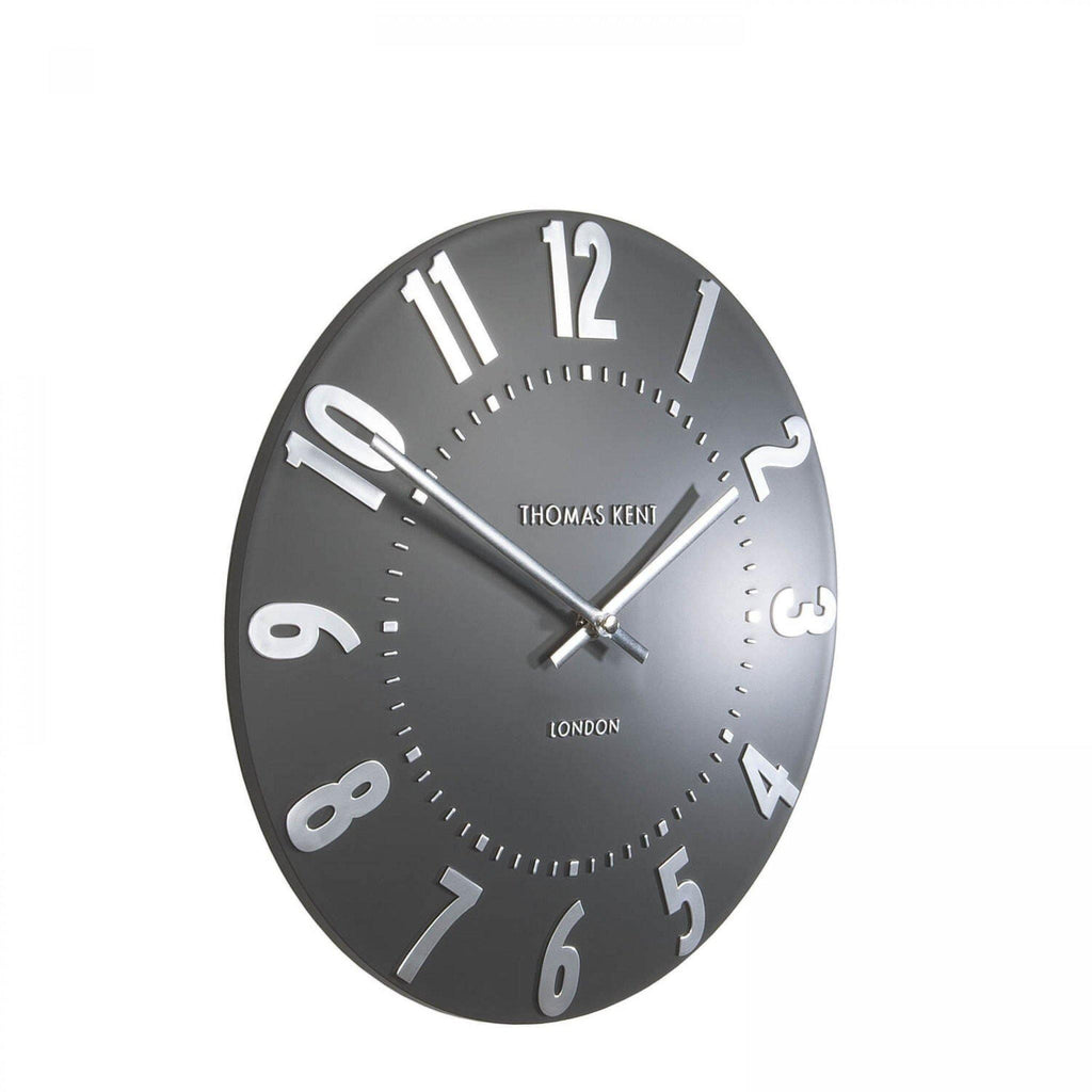 12" Mulberry Wall Clock Graphite Silver - Distinctly Living