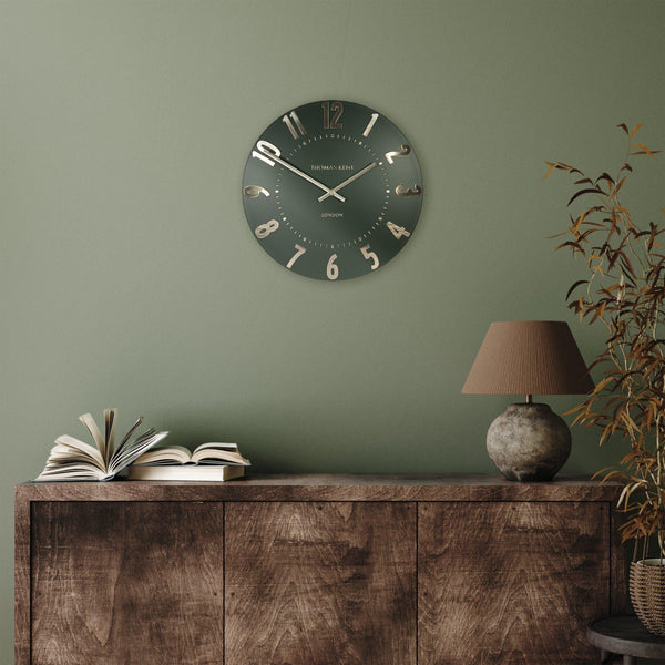 12'' Mulberry Wall Clock Olive Green - Distinctly Living