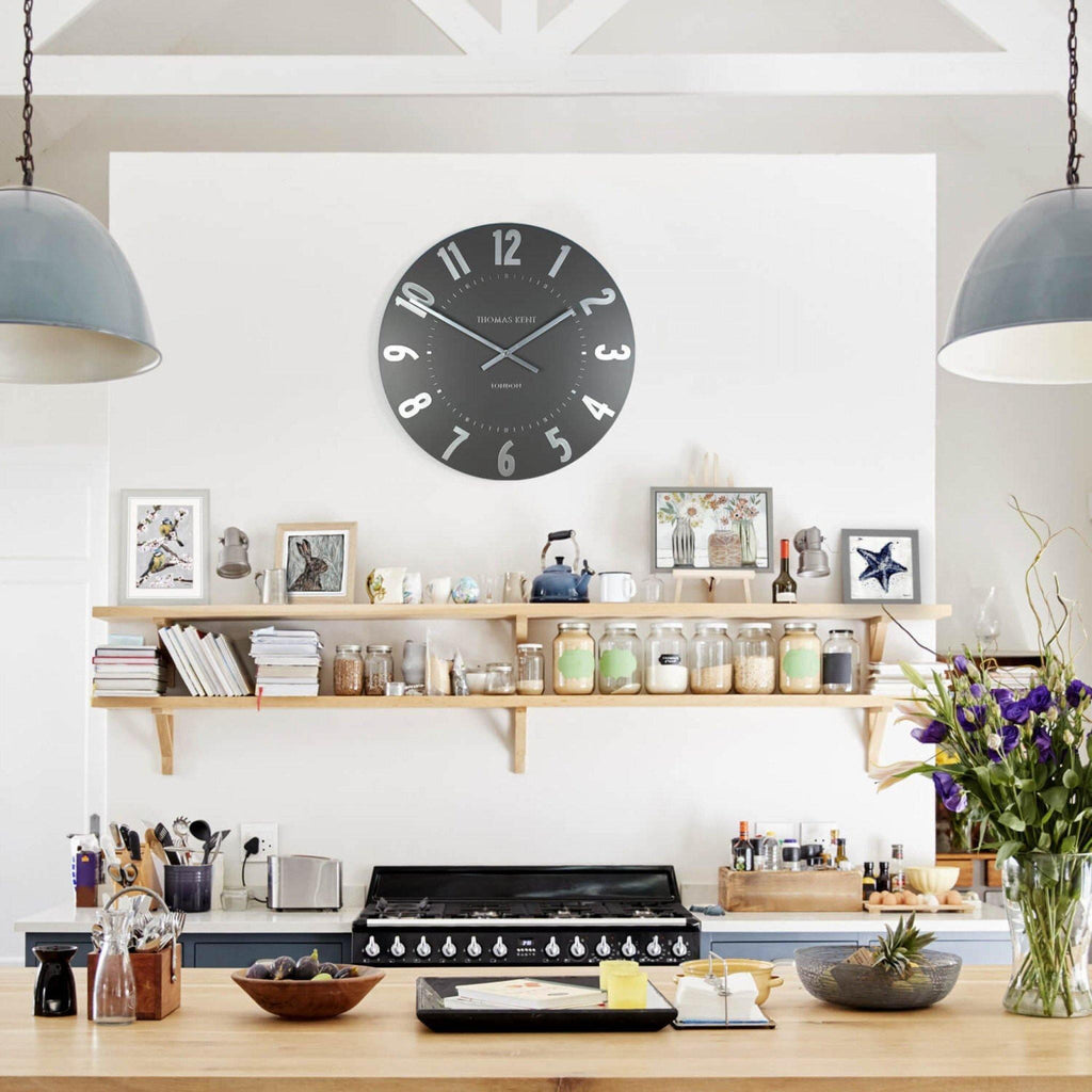 20" Mulberry Wall Clock Graphite Silver - Distinctly Living