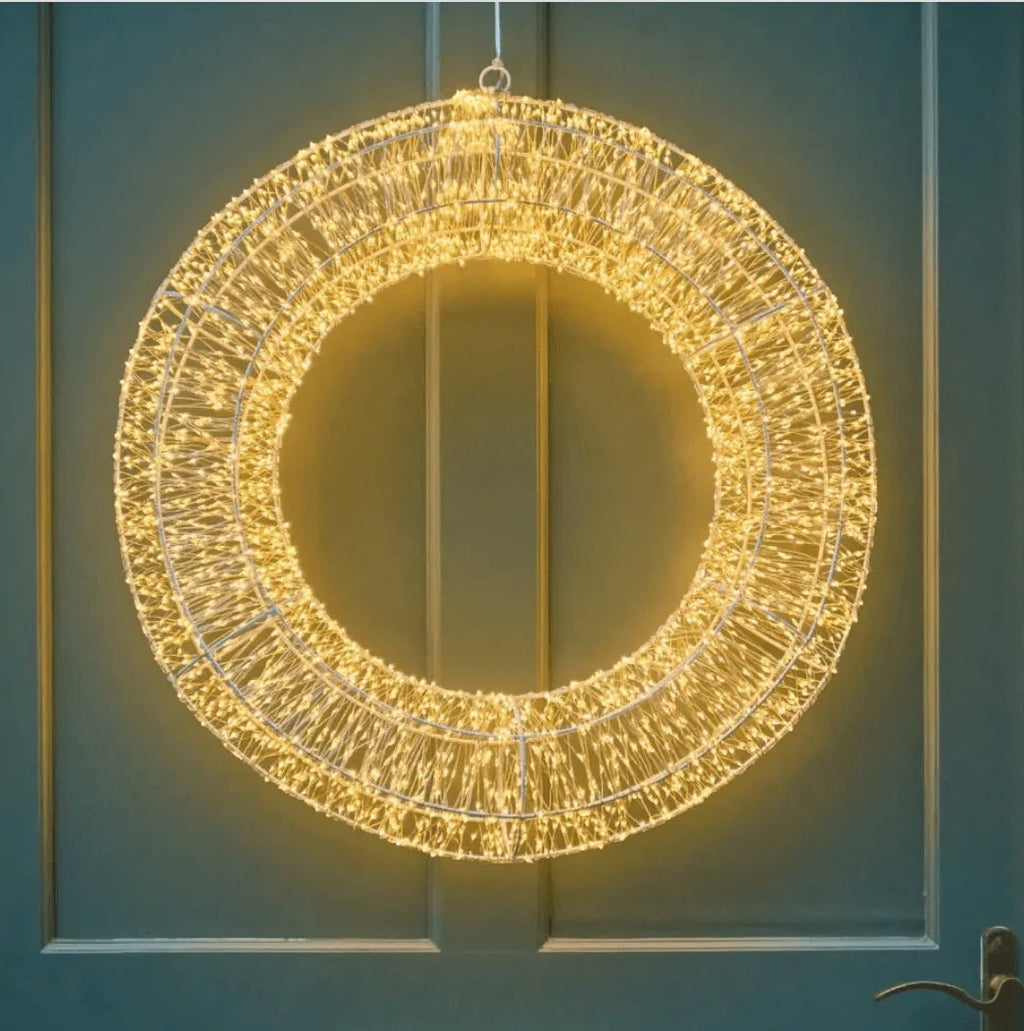 40cm Shimmer and Shine LED Wreath - Copper - Distinctly Living