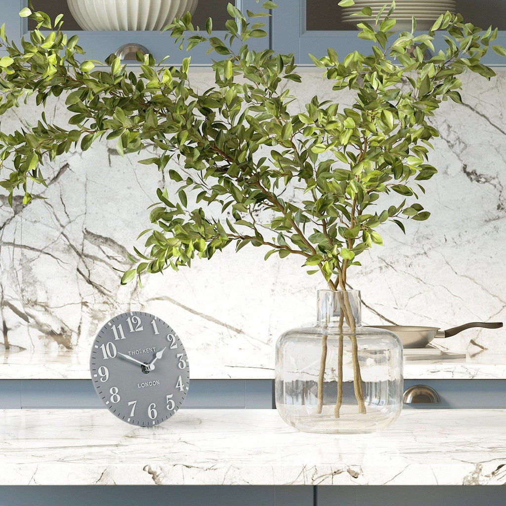 6" Arabic Mantel Clock Flax Blue - Distinctly Living