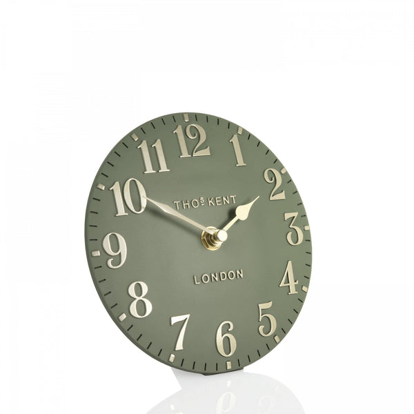 6"" Arabic Mantel Clock Lichen Green - Distinctly Living