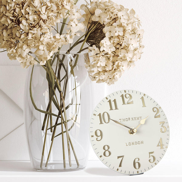6'' Arabic Mantel Clock Oatmeal - Distinctly Living