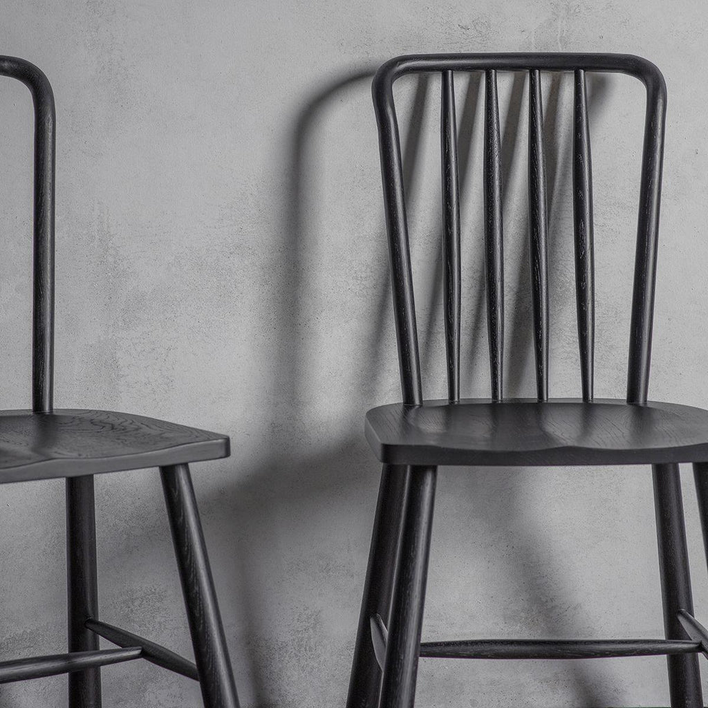 A Pair of Balham Chairs - Oak or Black - Distinctly Living