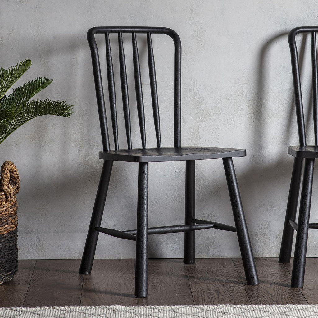 A Pair of Balham Chairs - Oak or Black - Distinctly Living
