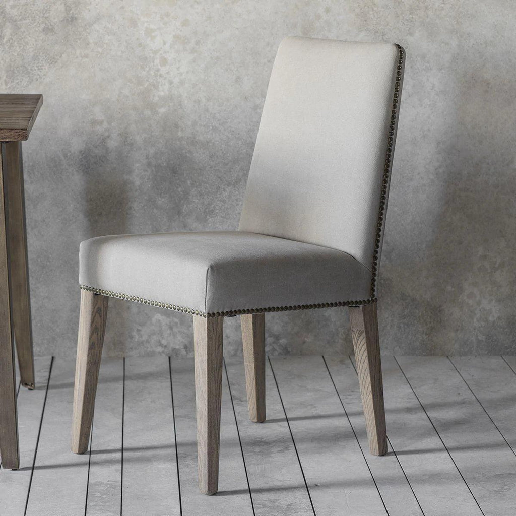 A Pair of Edinburgh Dining Chairs - Linen Coloured - Distinctly Living