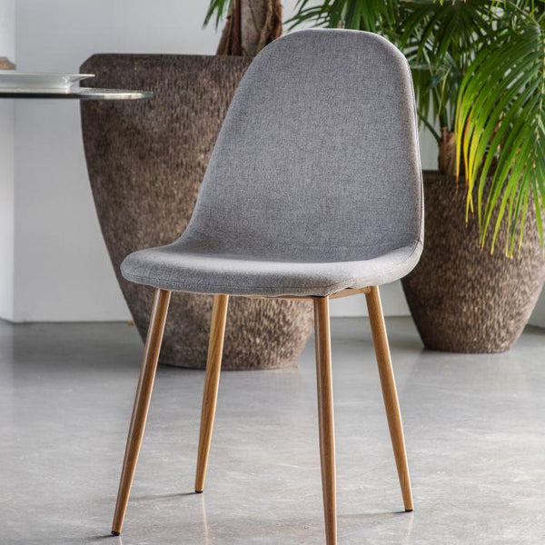 A Pair of Minack Chairs - Light Grey/Oak - Distinctly Living