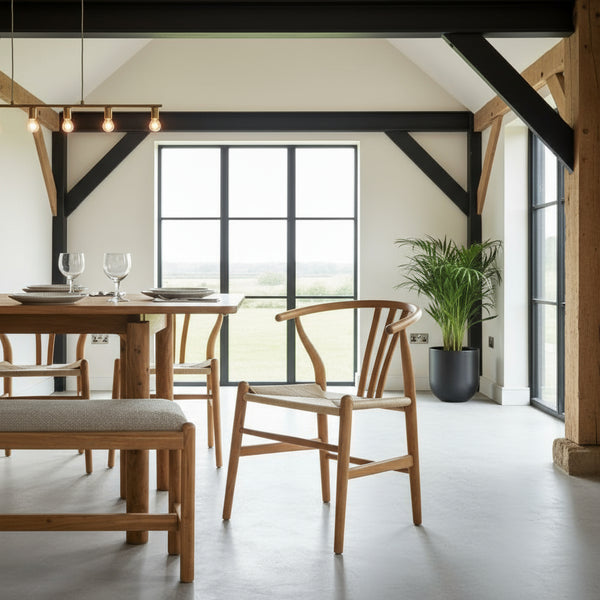 A Pair of Morris Woven Dining Chairs - Natural - Distinctly Living