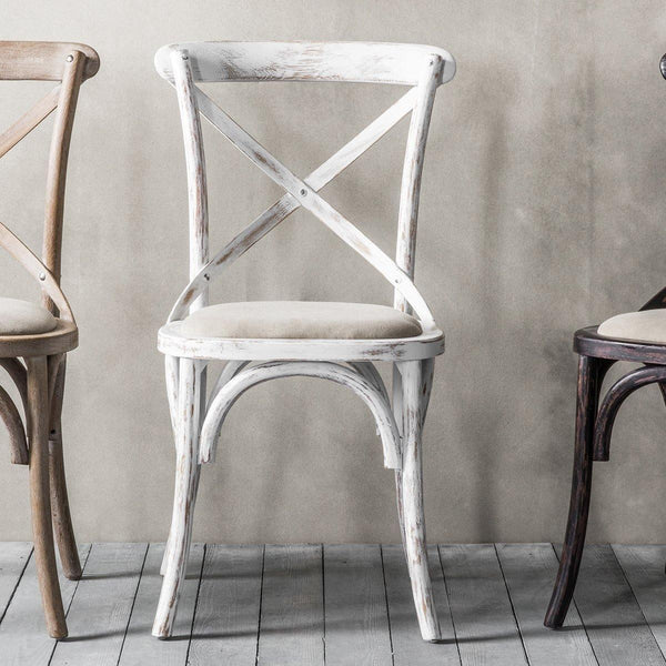 A Set of Two Paris Bistro Chairs - Beach White, Slate or Natural - Distinctly Living