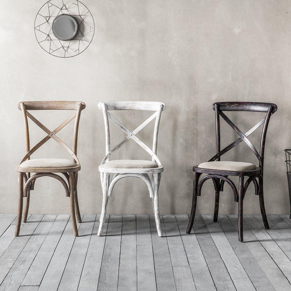 A Set of Two Paris Bistro Chairs - Beach White, Slate or Natural - Distinctly Living