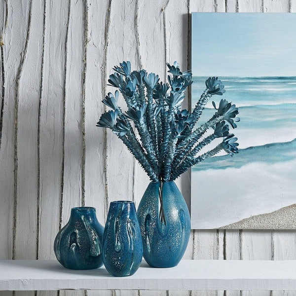 Azure Blue Glass Vase - Distinctly Living