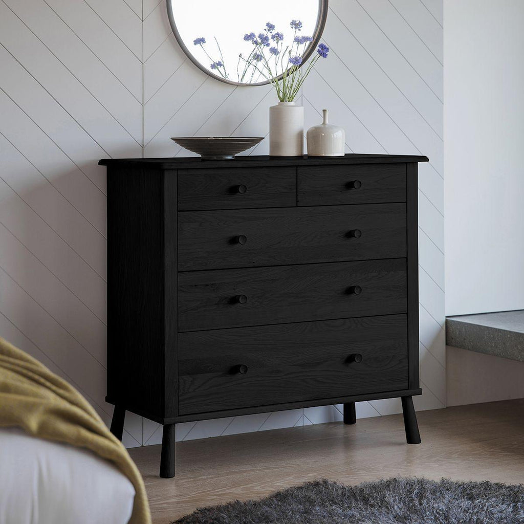 Balham Chest of Drawers Oak or Black - Distinctly Living