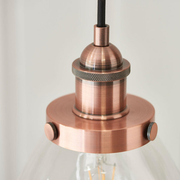 Carter Glass Pendant - Nickel, Brass or Copper - Distinctly Living