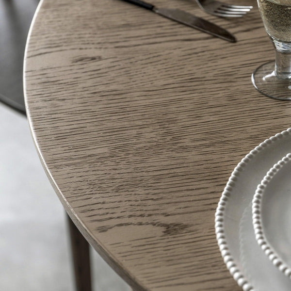Folk Oak Round Dining Table - Natural or Smoked - Distinctly Living