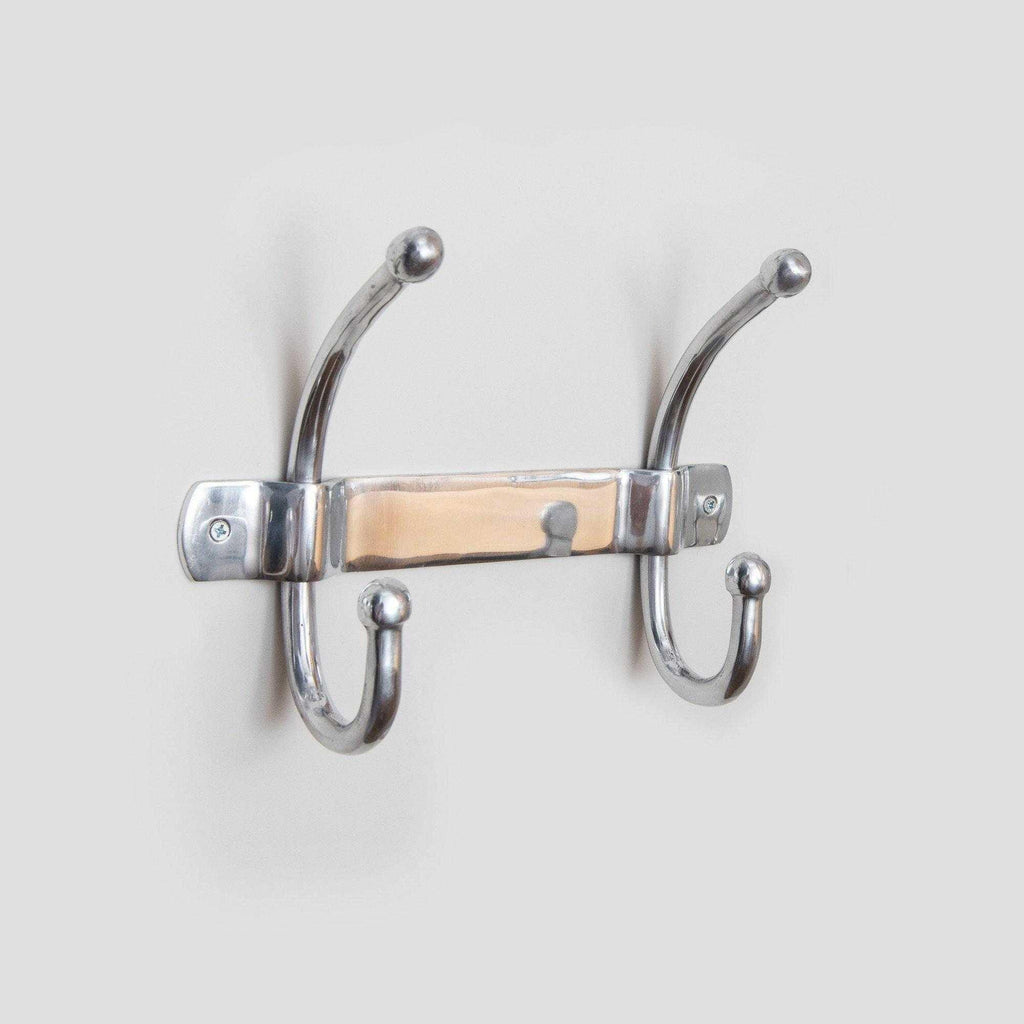 Large 2 Hook Aluminium Coat Rack - Distinctly Living
