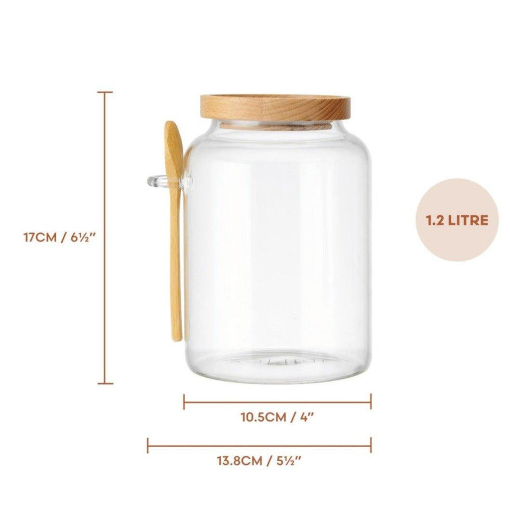 Natura Storage Jar With Intergrated Spoon - Distinctly Living 