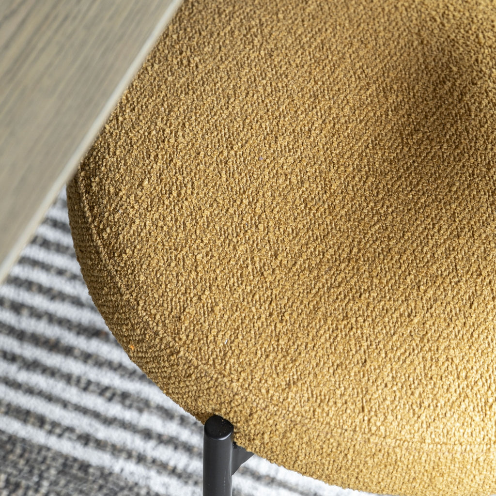 Pair of Boucle Fabric Chairs - Green, Ochre or Vanilla - Distinctly Living