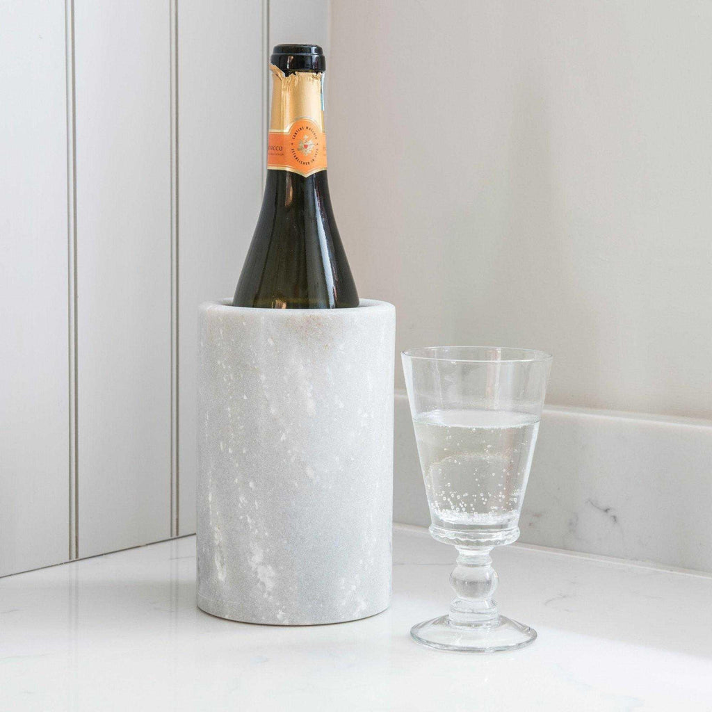 White Marble Wine Cooler - Distinctly Living