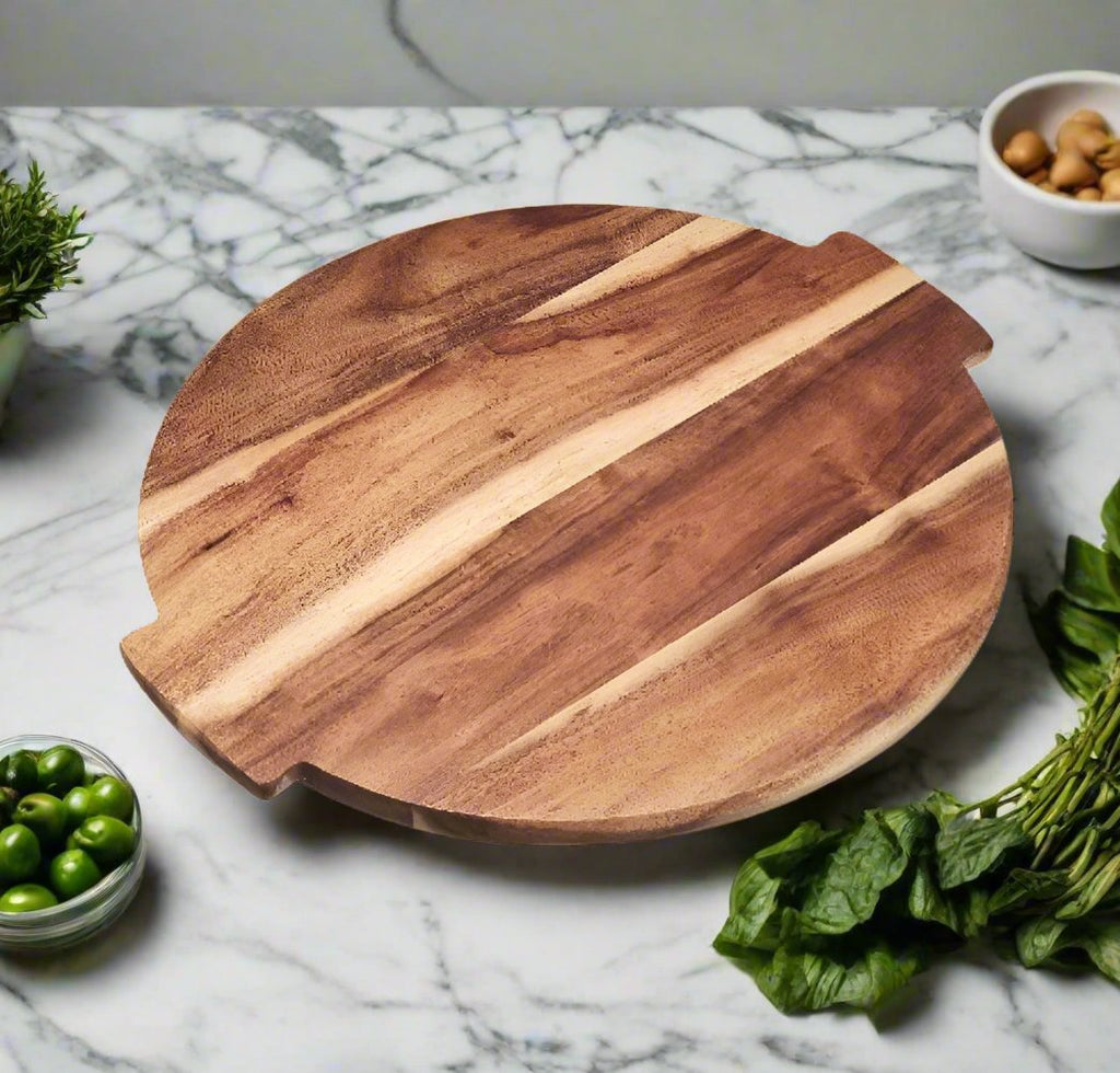 Wooden Lazy Susan -Revolving Serving Board - Distinctly Living
