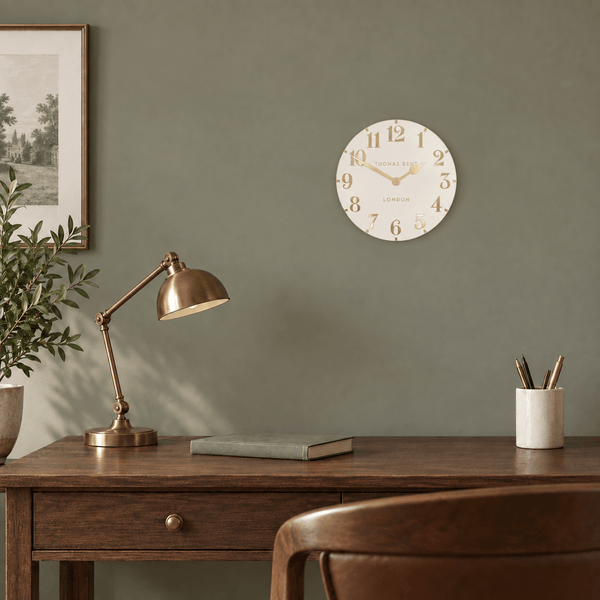 12" Arabic Wall Clock Oatmeal - Distinctly Living