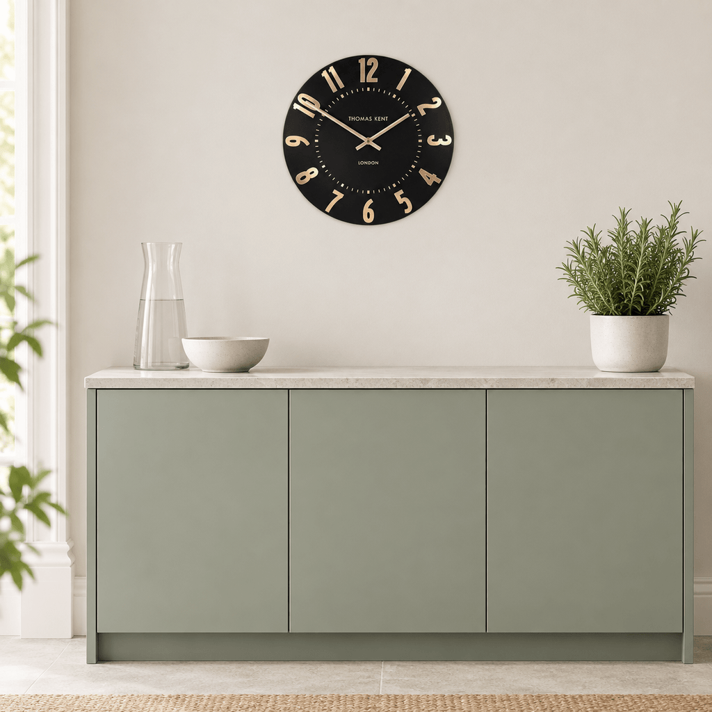 12" Mulberry Wall Clock Noir - Distinctly Living