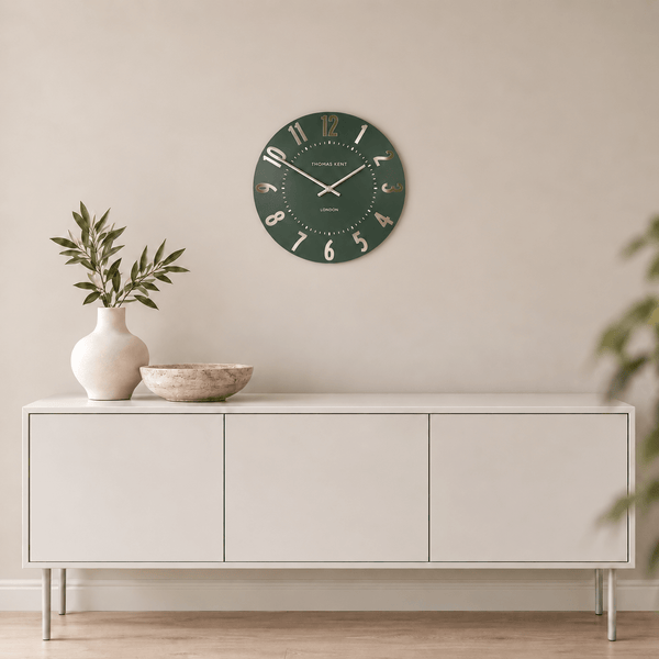 12" Mulberry Wall Clock Olive Green - Distinctly Living