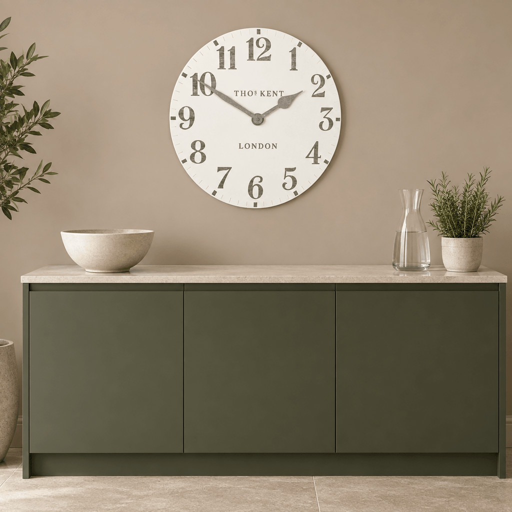 20" Arabic Wall Clock Limestone - Distinctly Living