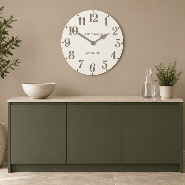 20" Arabic Wall Clock Limestone - Distinctly Living