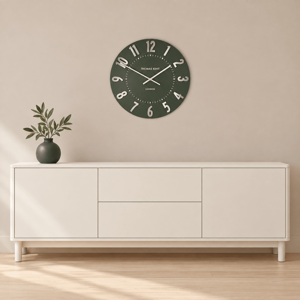 20" Mulberry Wall Clock Olive Green - Distinctly Living