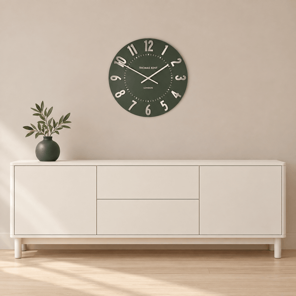 20" Mulberry Wall Clock Olive Green - Distinctly Living