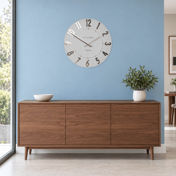 20" Mulberry Wall Clock Silver Cloud - Distinctly Living