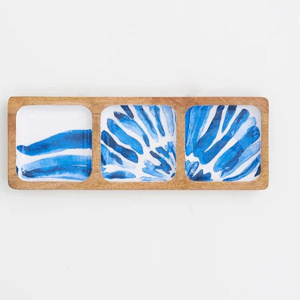 3 Section Wooden Ammonite Nibble Tray - Distinctly Living