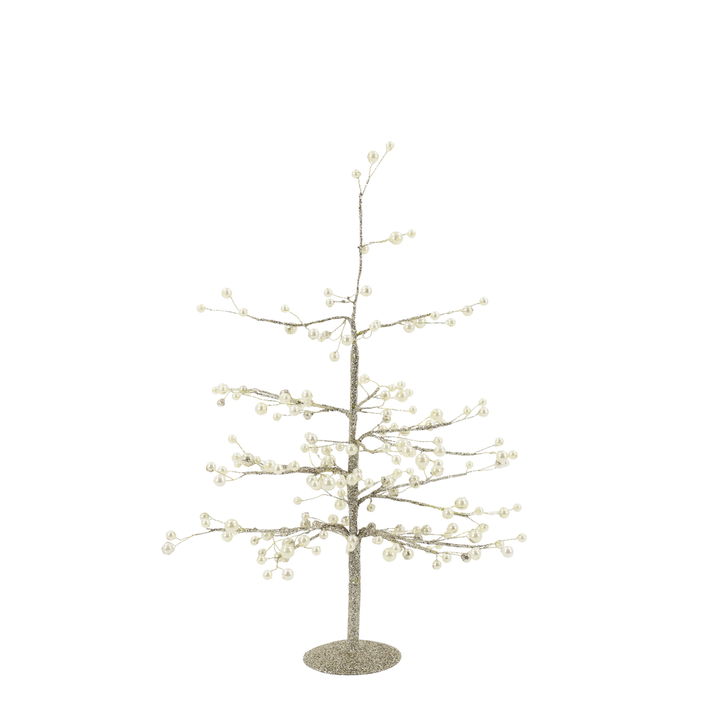 Pearl and gold wire Christmas tree decoration