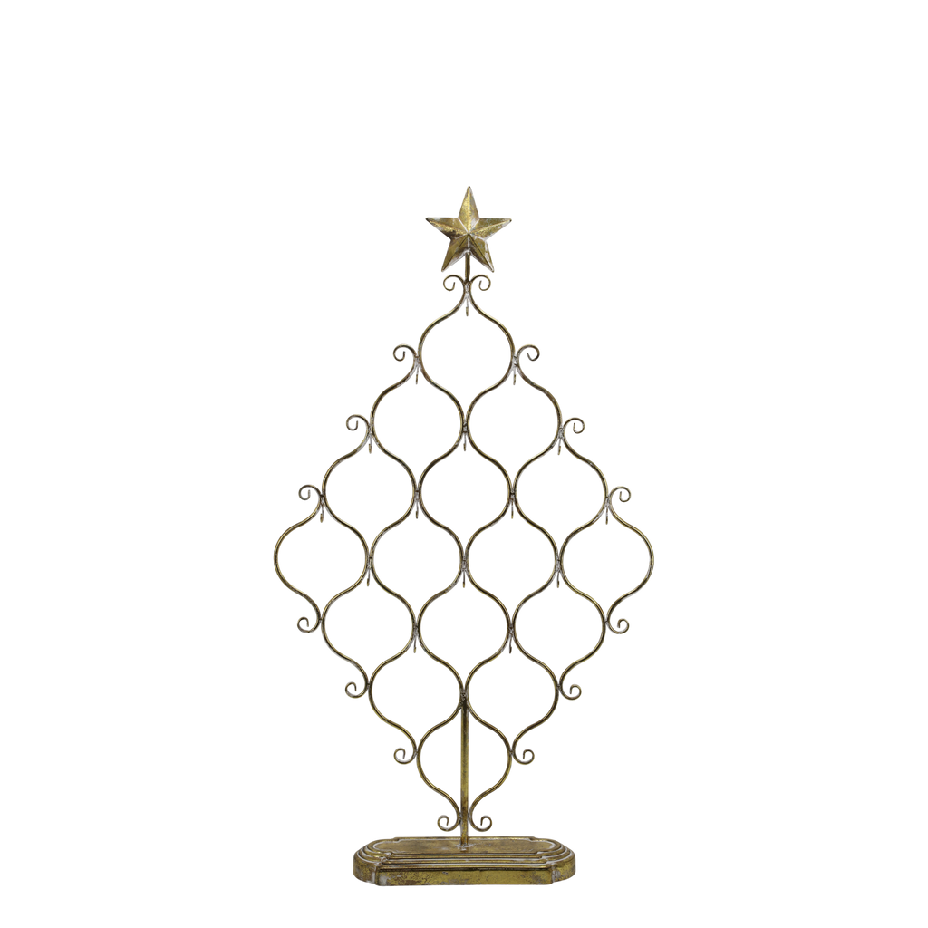 Antique brass wire rack with star