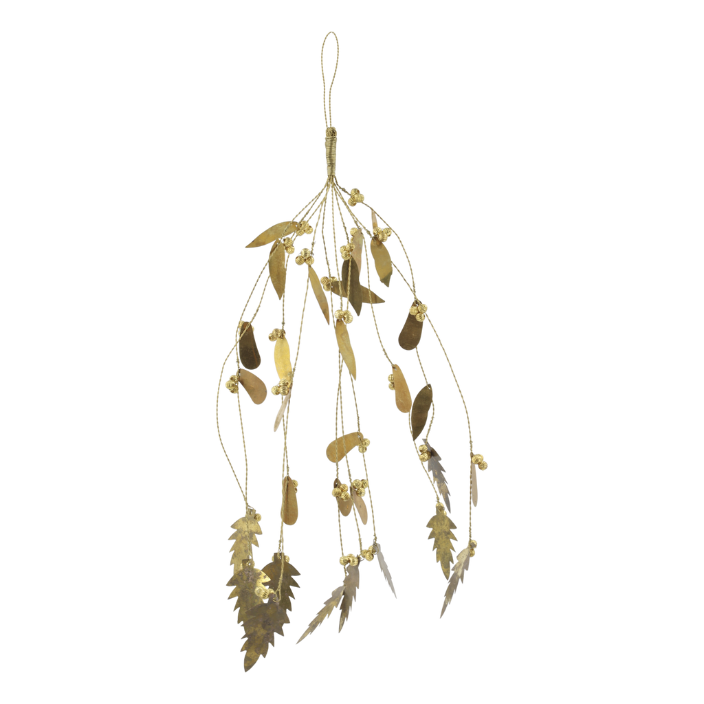 Antique brass wire mistletoe decoration