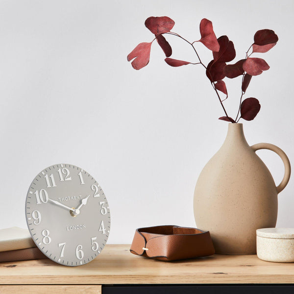 6"" Arabic Mantel Clock Dove Grey - Distinctly Living