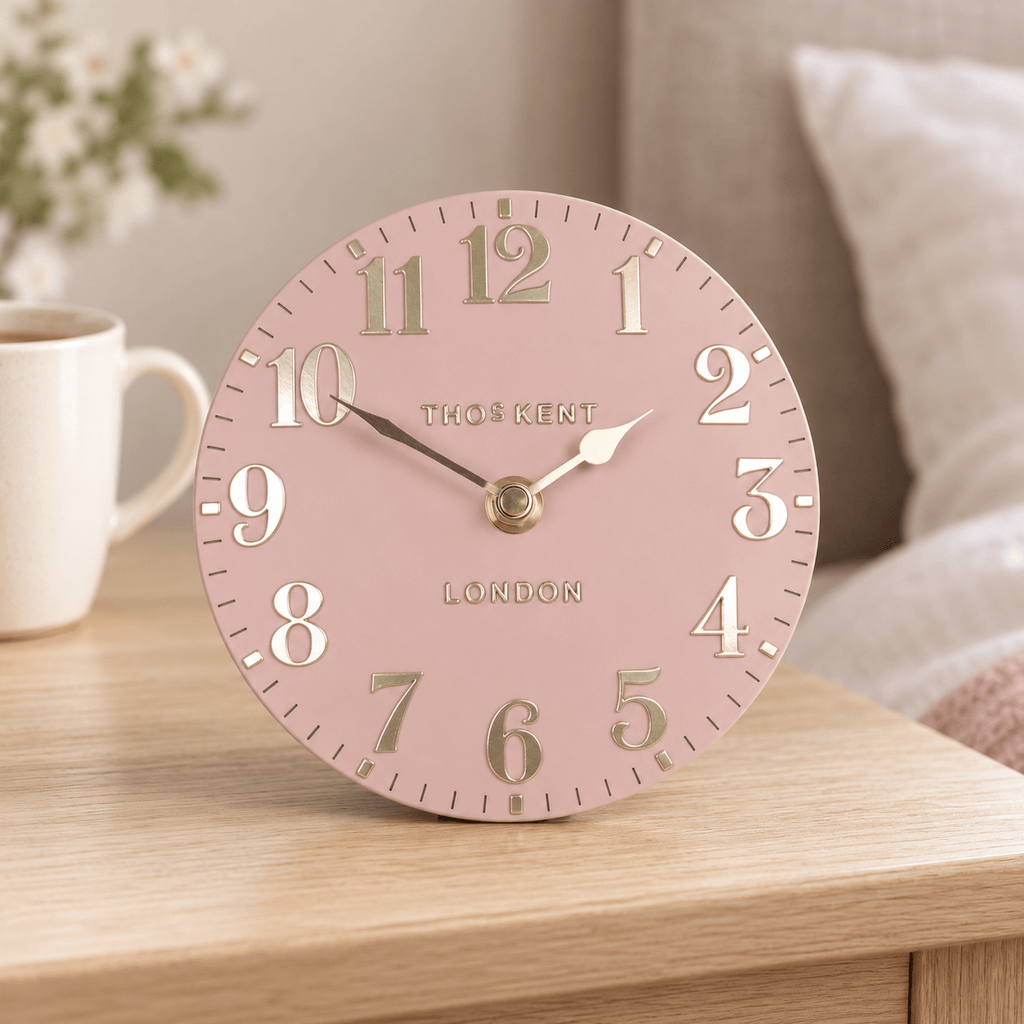 6" Arabic Mini Mantel Clock - Blush Pink - Distinctly Living