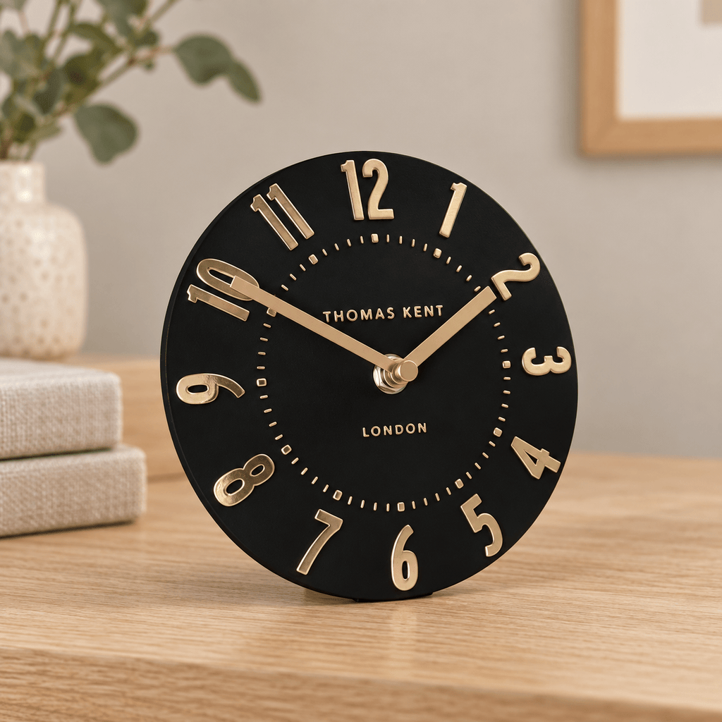 6" Mulberry Mantel Clock Noir - Distinctly Living