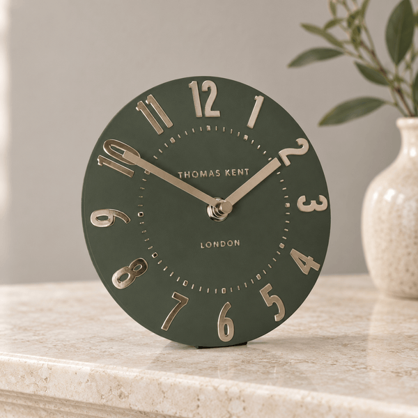 6" Mulberry Mantel Clock Olive Green - Distinctly Living
