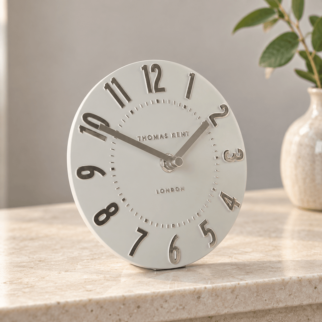 6" Mulberry Mantel Clock Silver Cloud - Distinctly Living